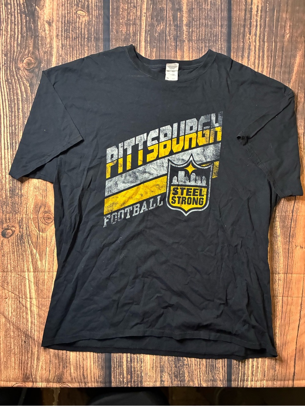 Men's Black Pittsburgh Football Graphic Tee - Steel Strong